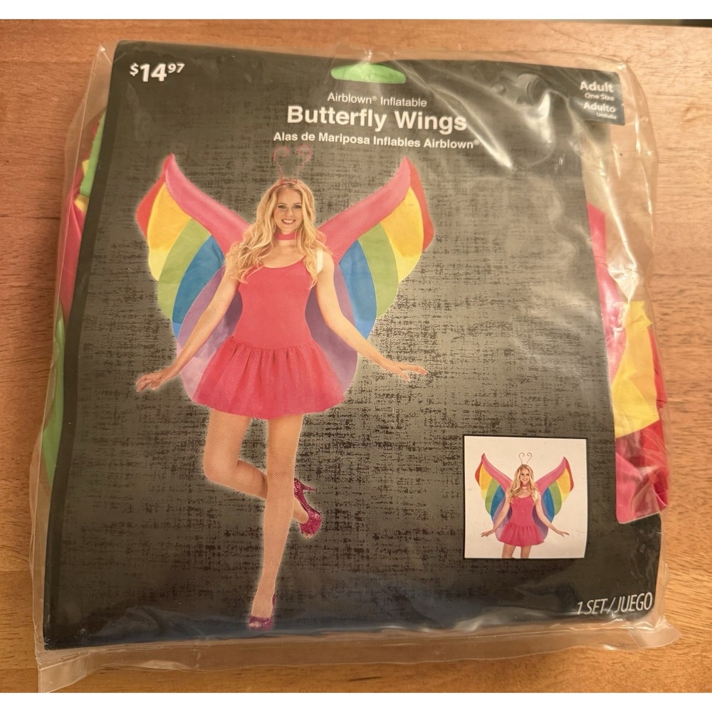 Women's Adult Butterfly Costume Inflatable Wings One Size